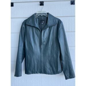 EAST 5th Dark Green Ladies Leather jacket  Large